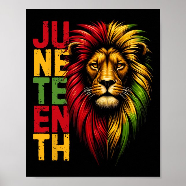 Lion Juneteenth 1865 Cool Black History African Am Poster (Vorne)