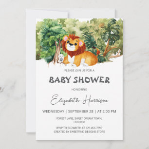 Lion Jungle Boy Baby Shower Einladung