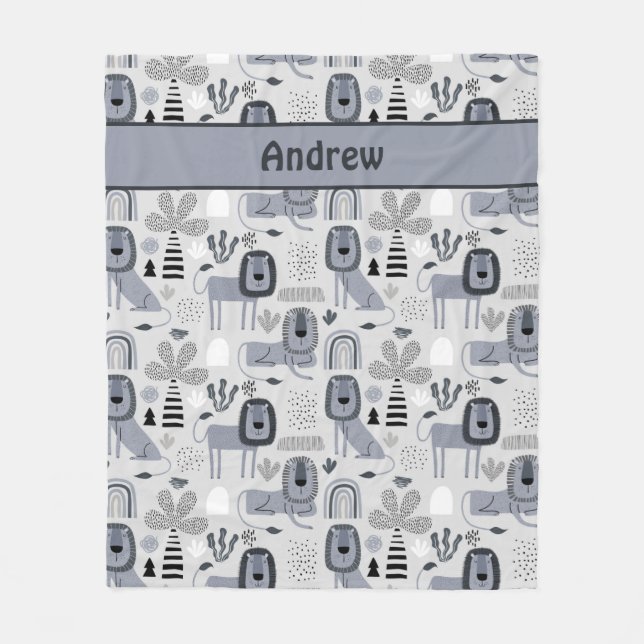 Lion Jungle King Fleece Blanket (Vorderseite)