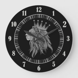 Lion - Jungle King Große Wanduhr