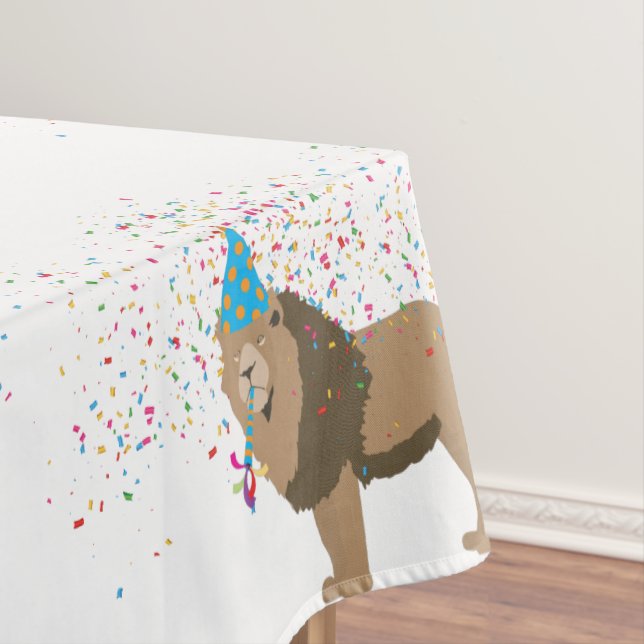 Lion Jungle Partying Animals mit Party Tischdecke (Beispiel)