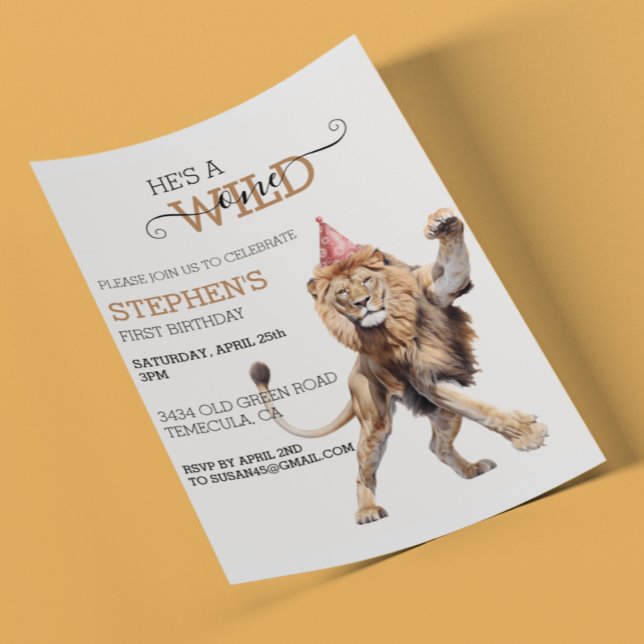 Lion Jungle Safari Wild One Birthday  (Von Creator hochgeladen)