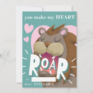 Lion Kids Classroom Valentinstag Feiertagskarte