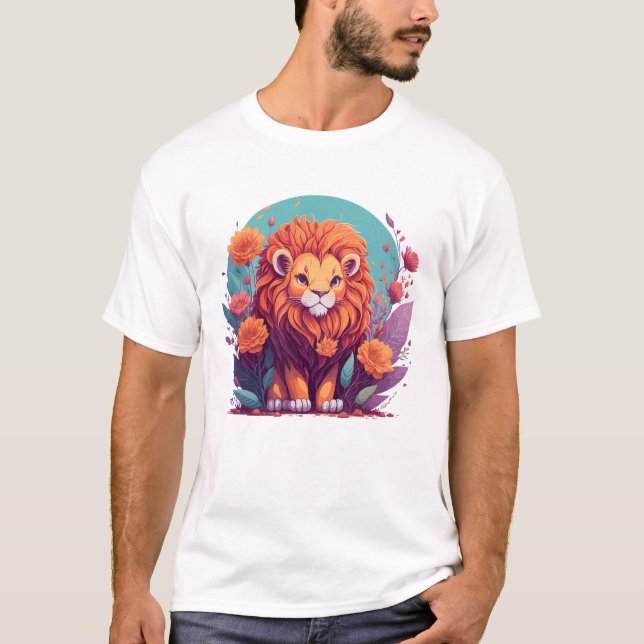 Lion Kinderzimmer Art T-Shirt (Vorderseite)