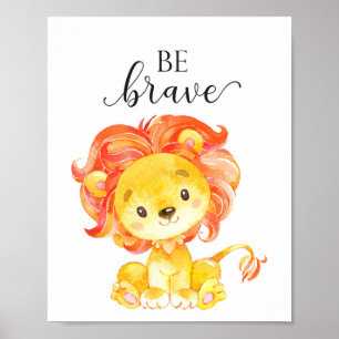 Lion Kinderzimmer Wall Art Deco sein tapferes Baby Poster