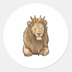 Lion King Crown Runder Aufkleber