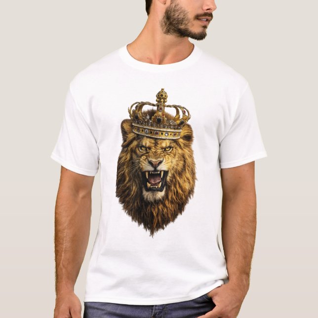 Lion King Crown T-Shirt – Majestic Royal Style (Vorderseite)