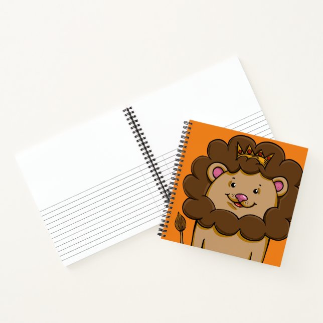 Lion King Digital Zeichnend, glücklich farbig Notizbuch (Innenseite)