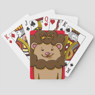 Lion King Digital Zeichnend, glücklich farbig Spielkarten