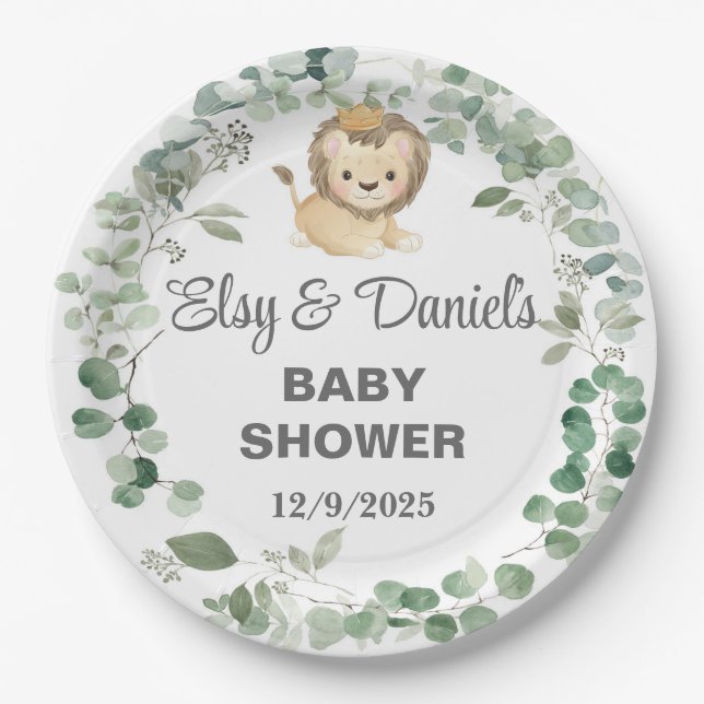 Lion King, Lion Cub baby shower paper plates. Pappteller (Vorderseite)