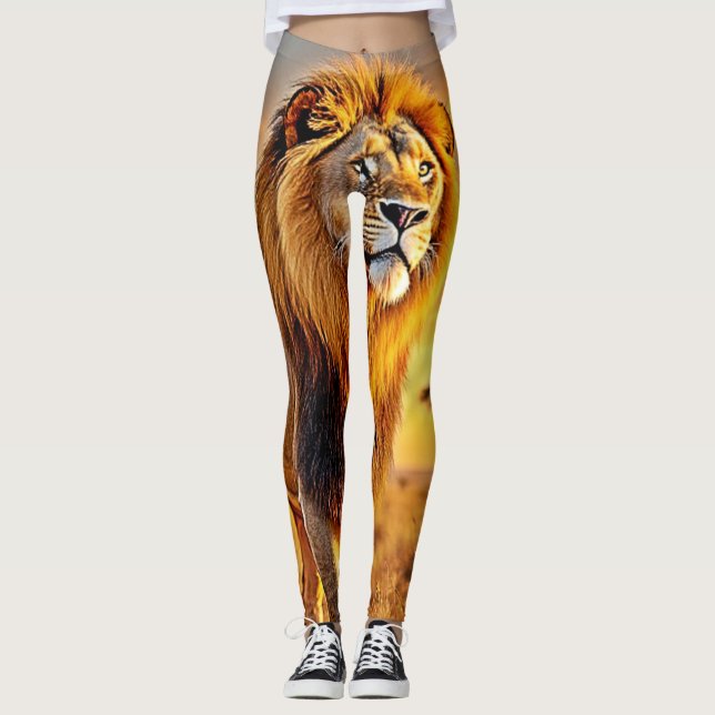 Lion King Savanna Sunset Design Leggings (Vorderseite)