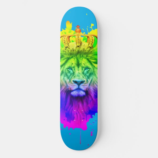 Lion King Skateboard Deck in Abstrakten Farben! (Vorderseite)