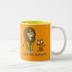 Lion & Kitty Cartoon Zweifarbige Tasse