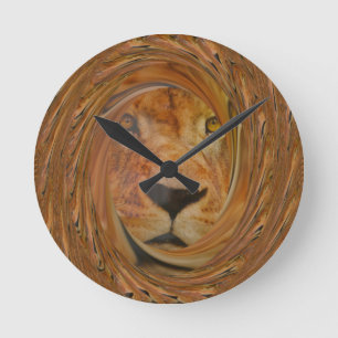Lion Lächeln Runde Wanduhr