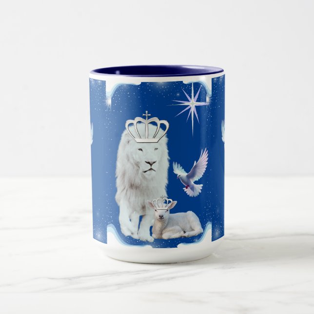 Lion Lamb and Dove Coffee Tasse (Zentrum)