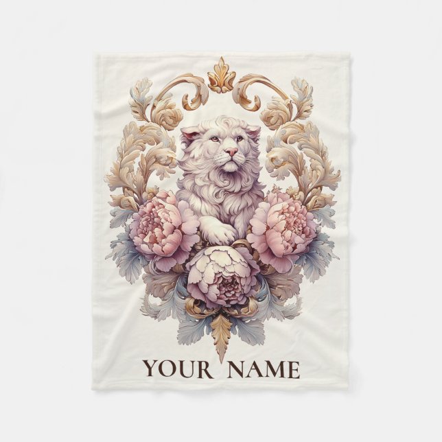 Lion & Lamb Heraldisches Wappen Fleecedecke (Vorderseite)