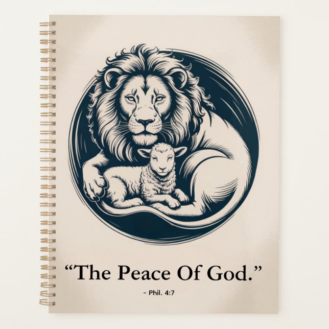 Lion & Lamb Peace - Prophetic Harmony Art Planer (Vorderseite)