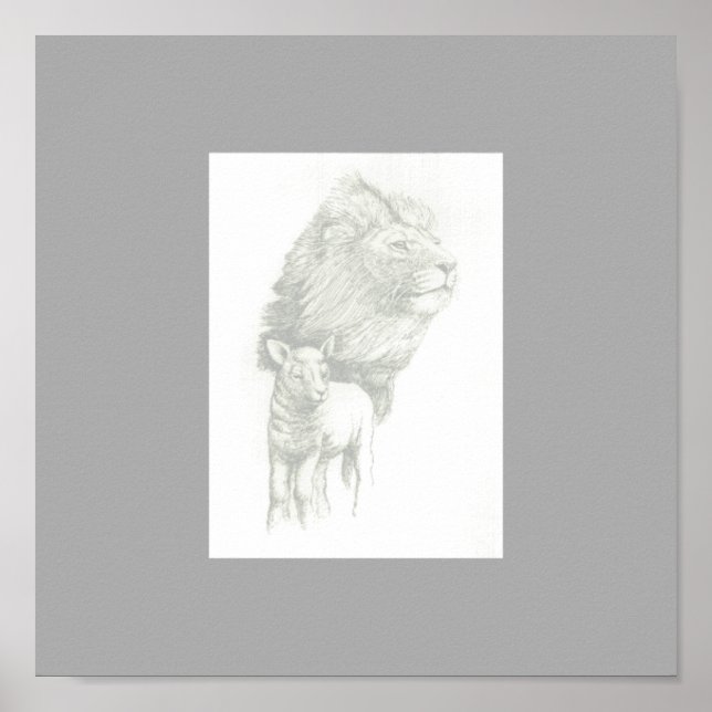 Lion & Lamb Print Poster (Vorne)