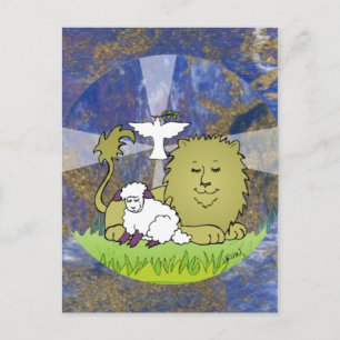 Lion Lamb und Dove Postkarte