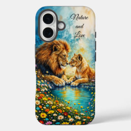 Lion Lioness Wildkatzen Liebe wild lebende Tiere iPhone 16 Hülle