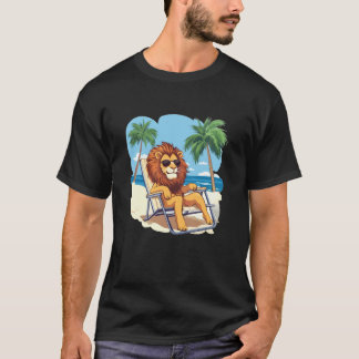 Lion Living His Best Life on a Tropical Holiday T-Shirt