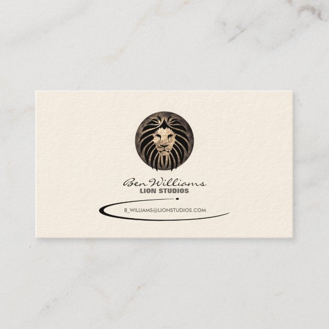 Lion Logo Business Card (Mondhintergrund) Visitenkarte (Vorderseite)