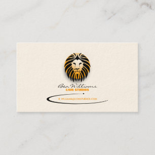 Lion Logo Business Card (Orange Version) Visitenkarte