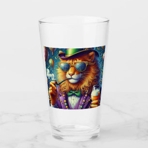 Lion/Louisiana Mardi Gras Glas