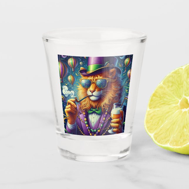 Lion/Louisiana Mardi Gras Schnapsglas (Vorderseite)