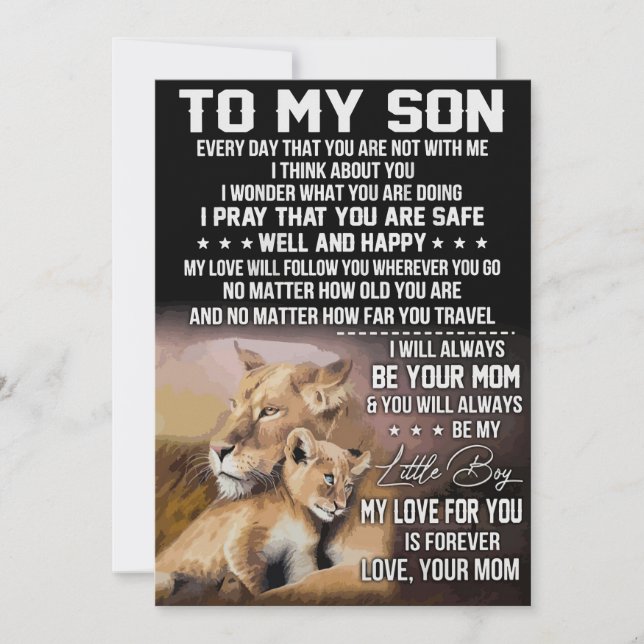 Lion Lover zu meinem Sohn Lion Einladung (Vorderseite)