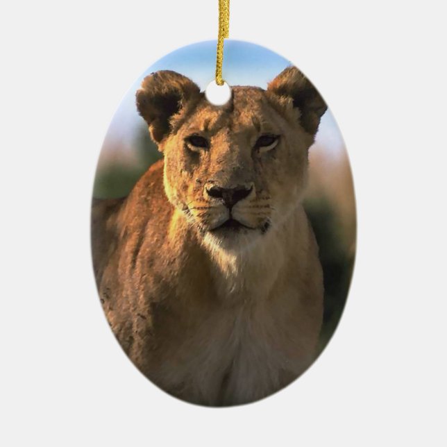 Lion Lovers Weihnachtsdekoration Keramik Ornament (Vorne)