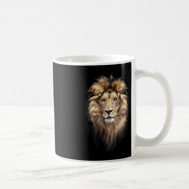 Lion Main Animal Face Big Cat Kaffeetasse (Rechts)