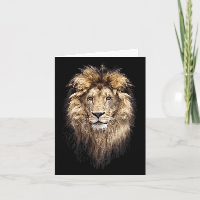 Lion Main Animal Face Big Cat Karte (Vorderseite)