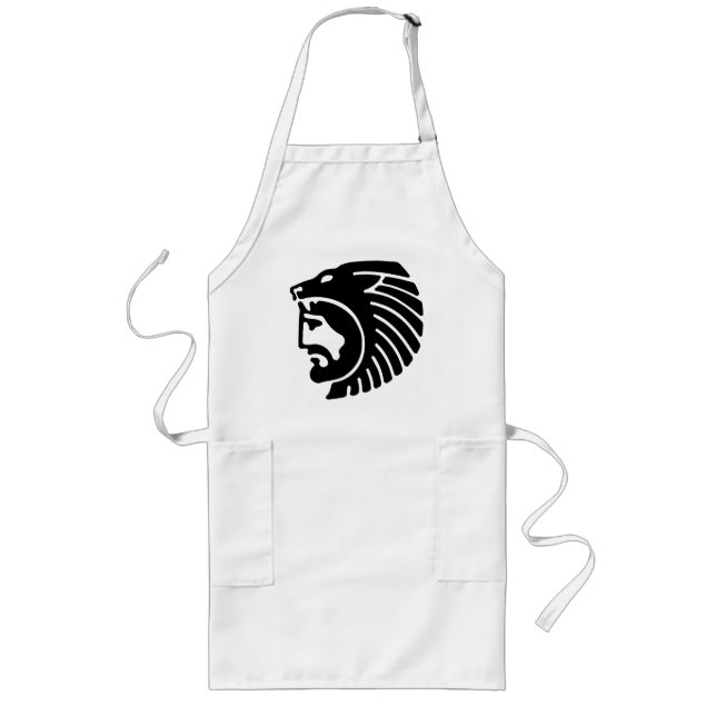 Lion Man, griechisches Reliefdesign Lange Schürze (Vorne)