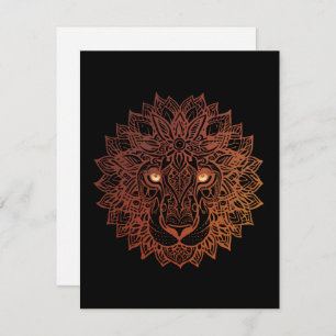 Lion Mandala Ornamental, handgezeichneter Lion Man Feiertagskarte