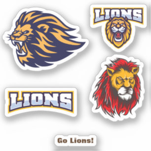 Lion Mascot Custom Cut Sticker