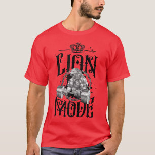Lion Mode Workout Beast Lifting Weight Gym Fitnes T-Shirt