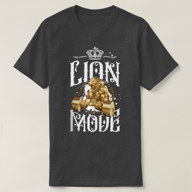Lion Mode Workout Bestie Lifting Weight Gym Bodybu T-Shirt (Design vorne)