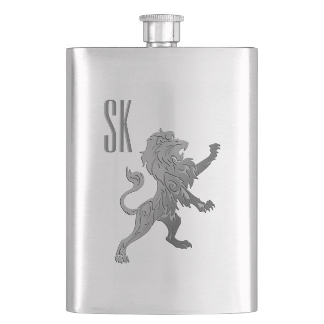 Lion Monogram Flachmann (Vorderseite)