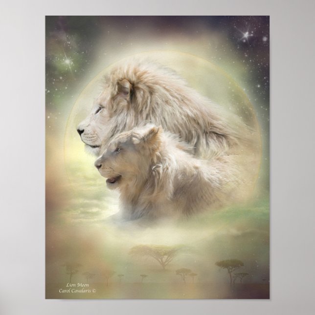 Lion Moon Art Poster (Vorne)