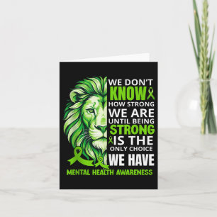 Lion Motivierend Green Ribbon Mental Health Aware Karte