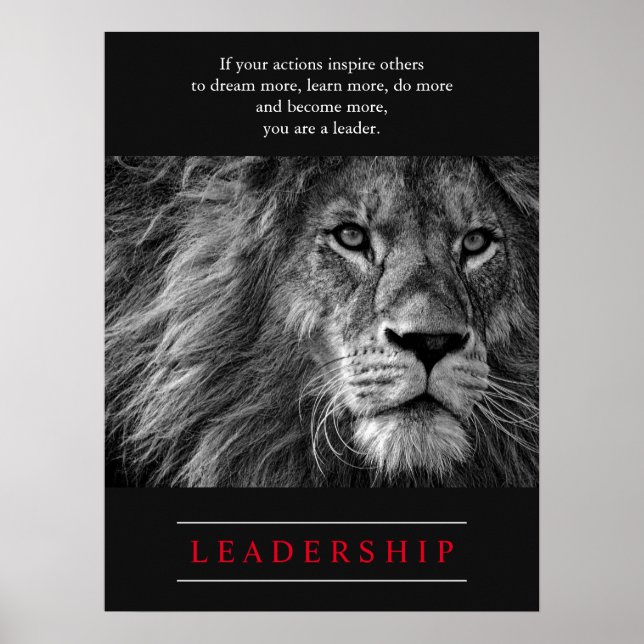 Lion Motivierend Leader Poster (Vorne)