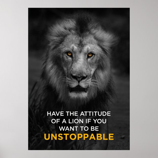 Lion Motivierend Unstoppaple Poster (Vorne)
