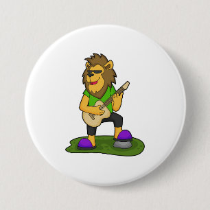 Lion Musician Gitarre Button