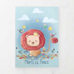 Lion Niedlich Lion Prince Dreifach Gefaltete Karte