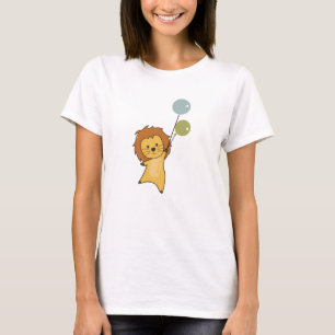 Lion Niedlicher Tiere Big Cat Balloons für Kinder T-Shirt