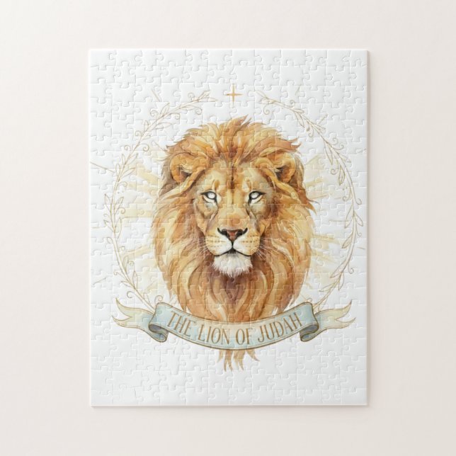 Lion of Judah Biblical Watercolor Jigsaw Puzzle  (Vertikal)
