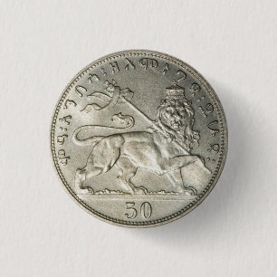 Lion of Judah Empire Ethiopia Rasta Reggae Roots Button