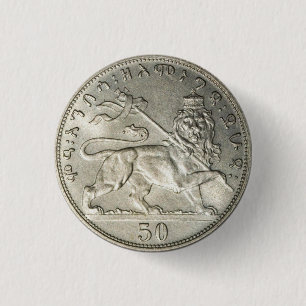 Lion of Judah Empire Ethiopia Rasta Reggae Roots Button