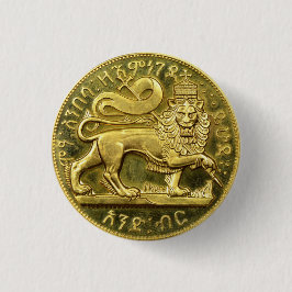 Lion of Judah Empire Ethiopia Rasta Reggae Roots Button